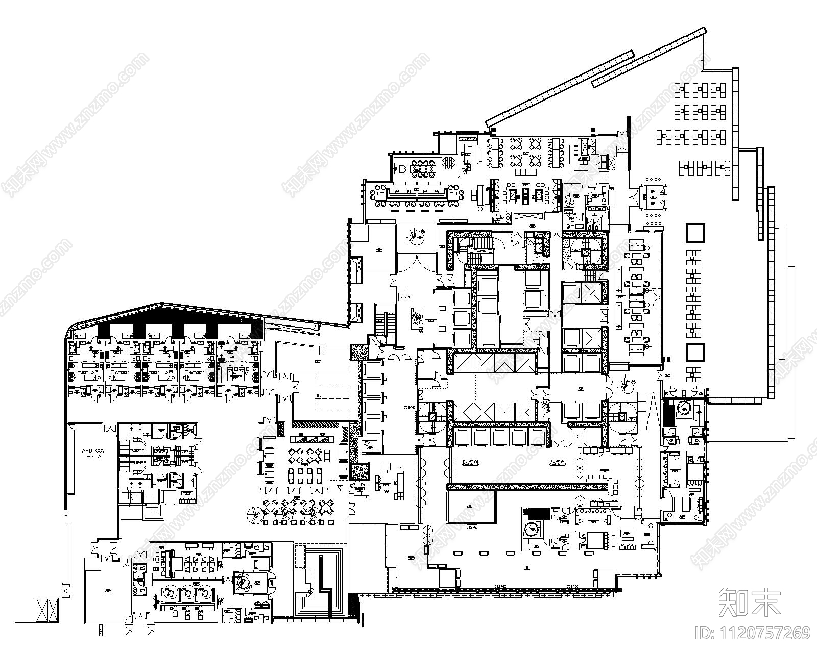 季裕棠香港瑰丽酒店CAD平面施工图施工图下载【ID:1120757269】