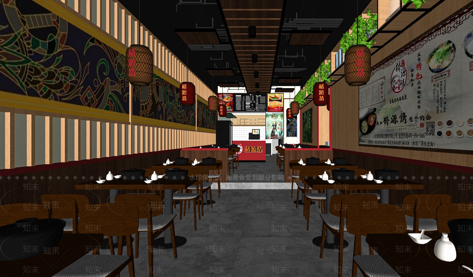 新中式快餐店SU模型下载【ID:1120758566】