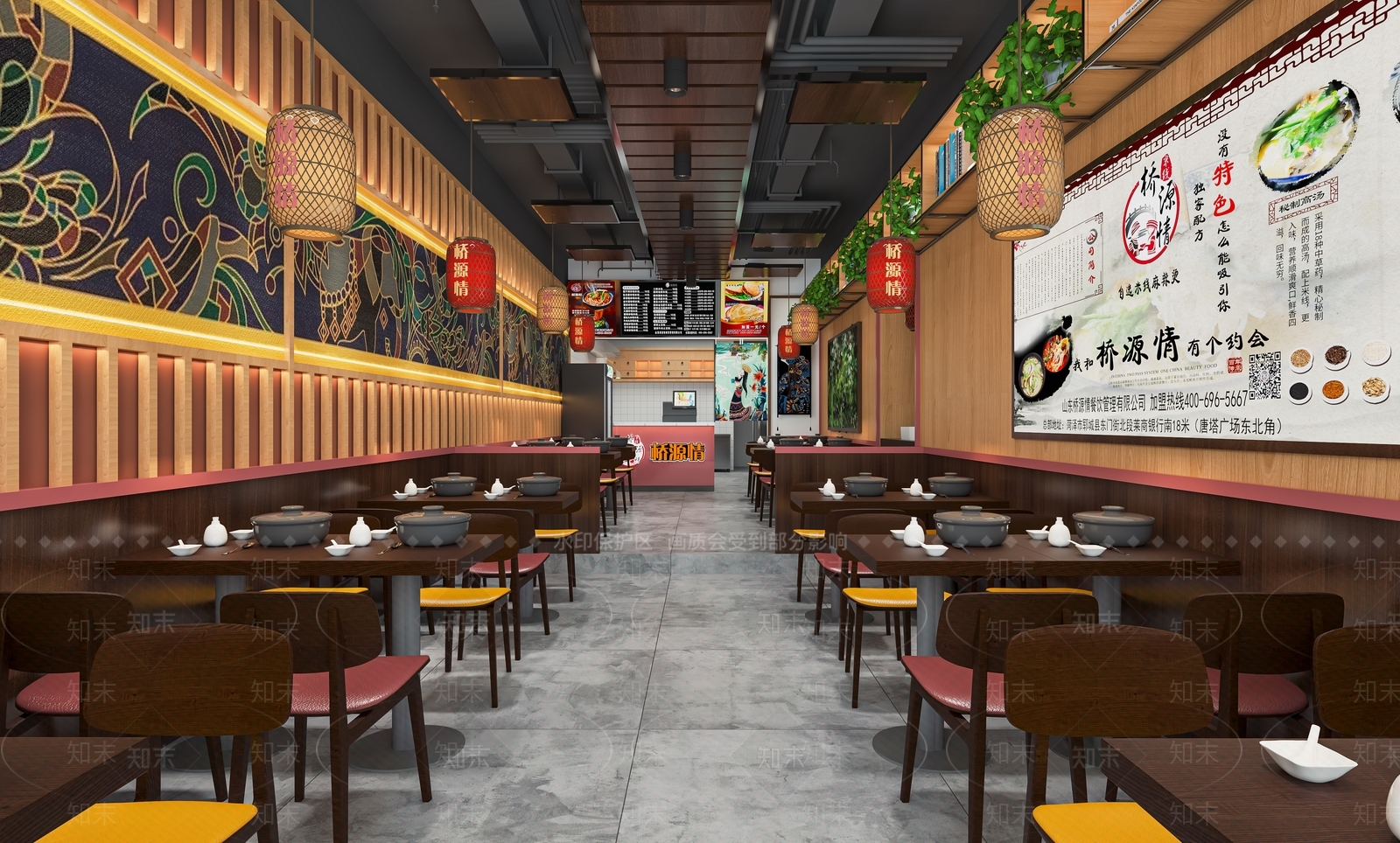 新中式快餐店SU模型下载【ID:1120758566】