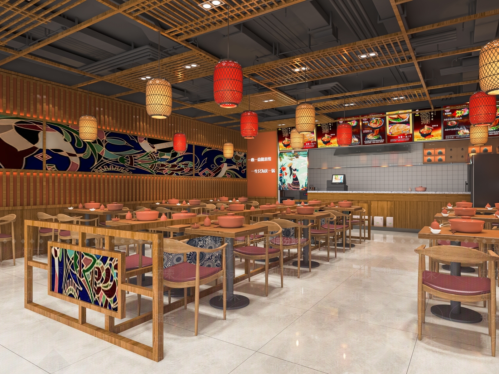 新中式快餐店SU模型下载【ID:1120758801】
