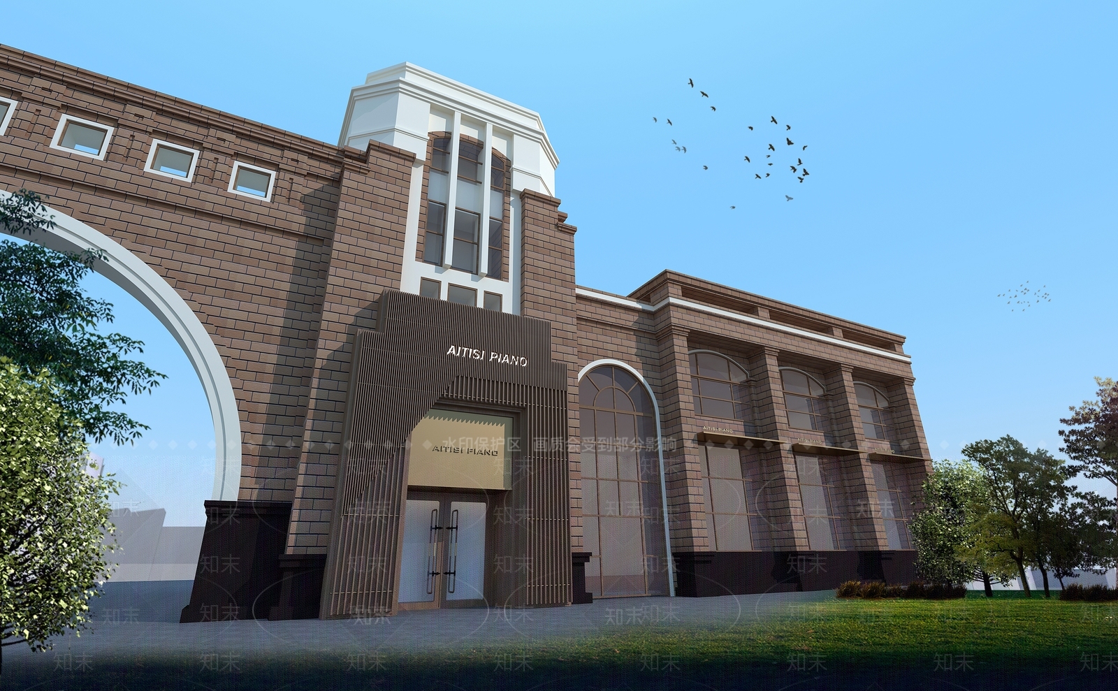 简欧入口大门3D模型下载【ID:1120796367】