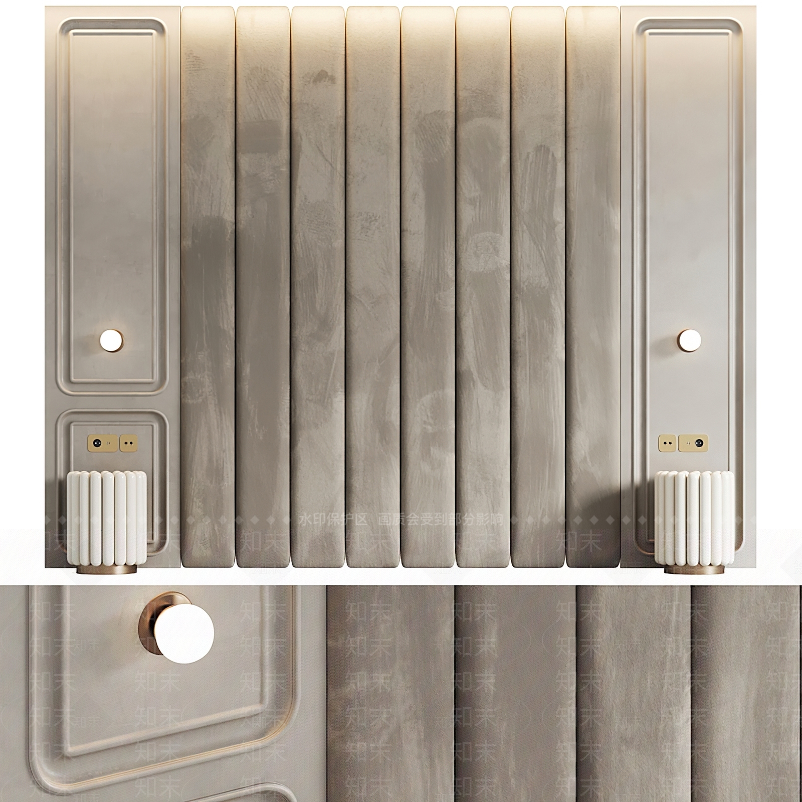 现代卧室背景墙3D模型下载【ID:1120827550】