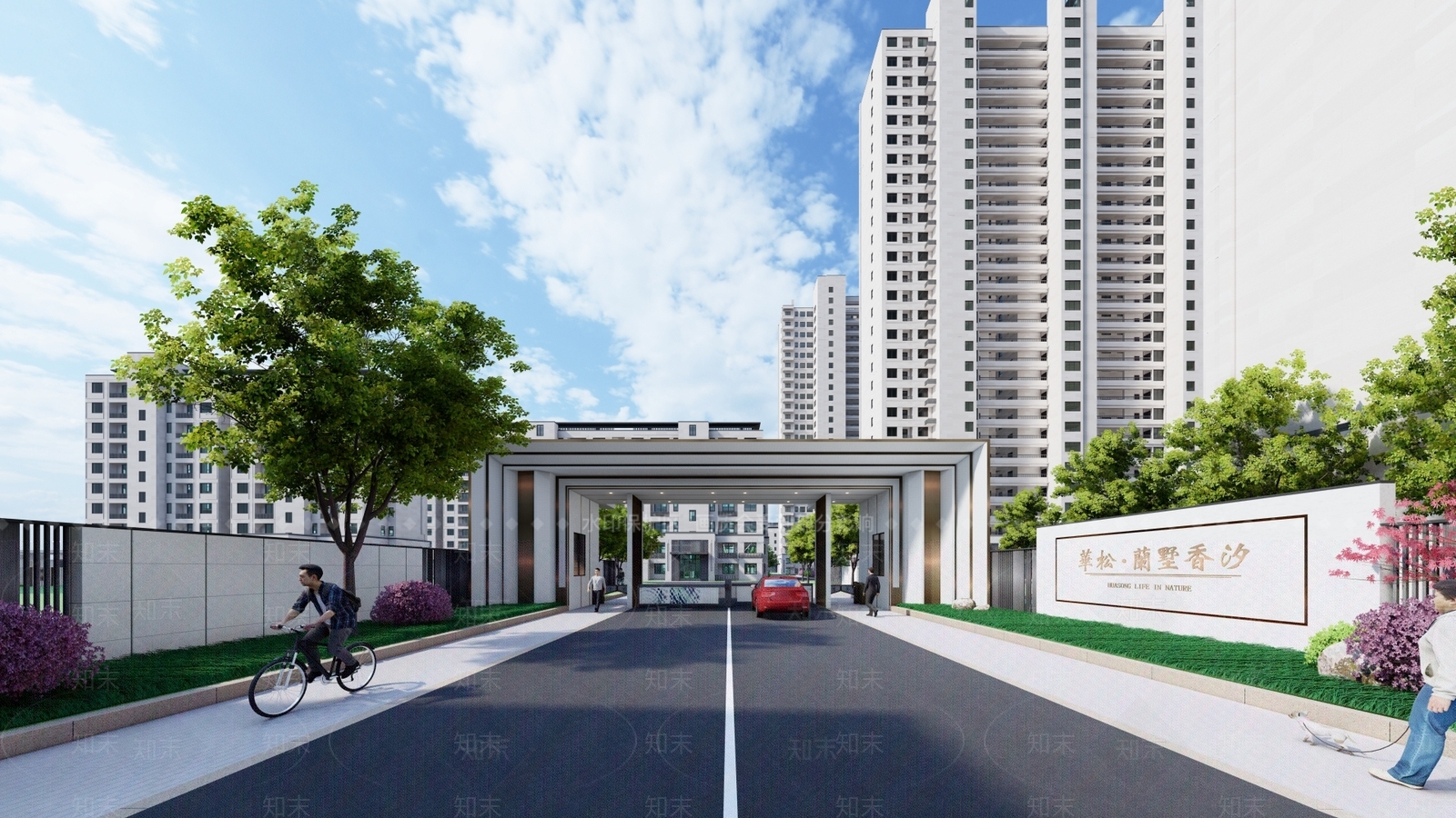 现代小区入口大门SU模型下载【ID:1120844585】
