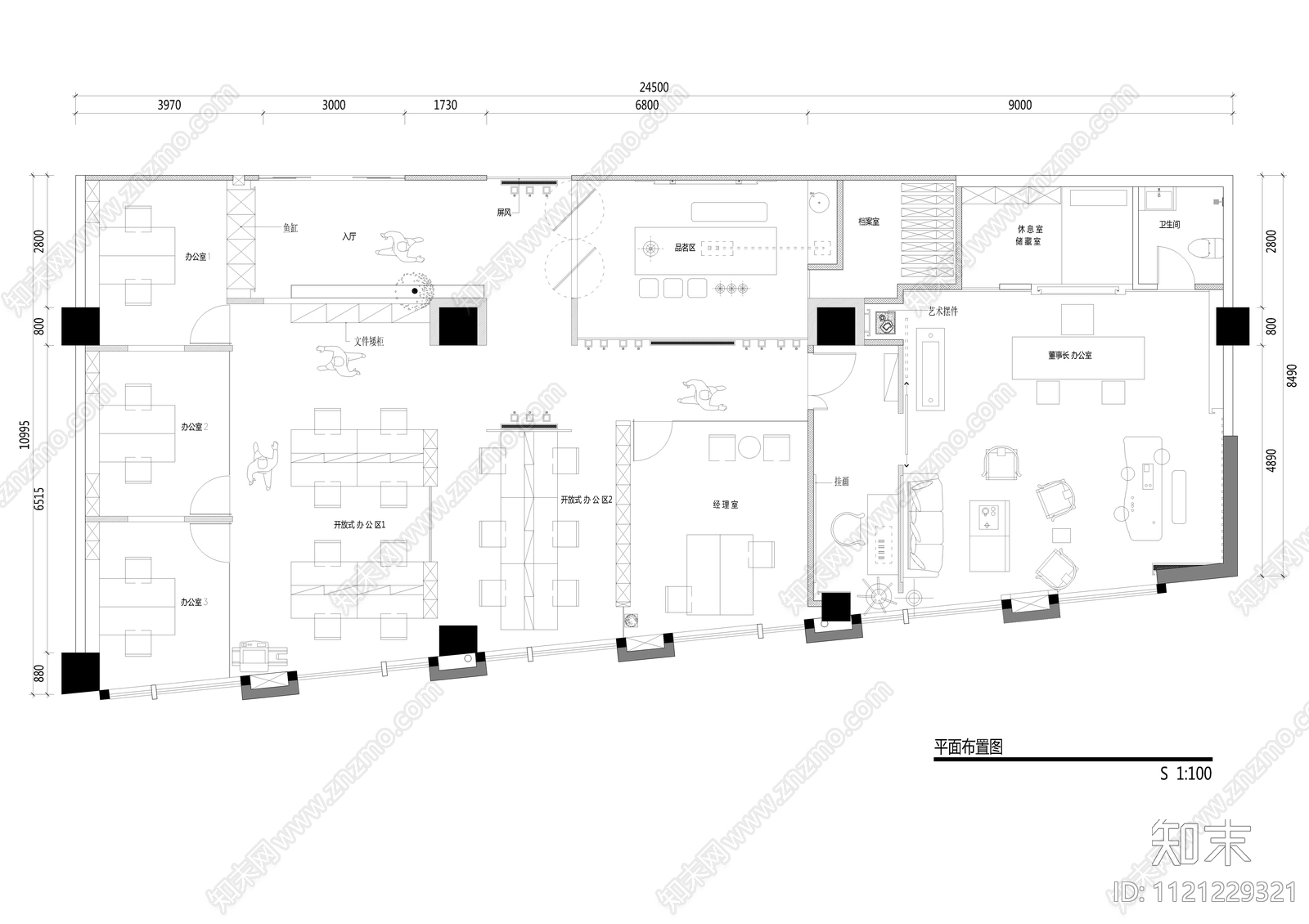 巨融建设办公室设计施工图cad施工图下载【ID:1121229321】