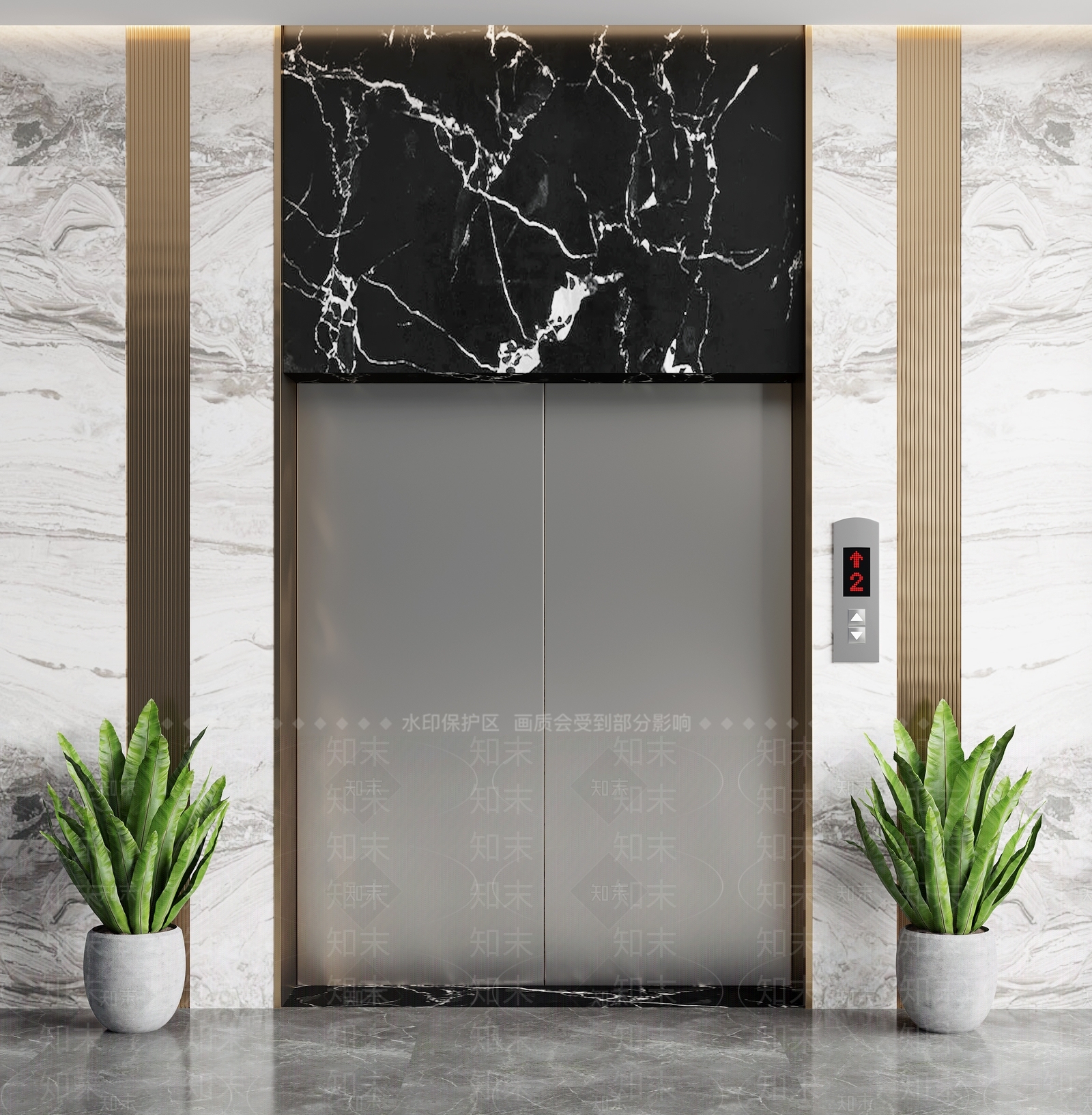 现代电梯门3D模型下载【ID:1120857379】