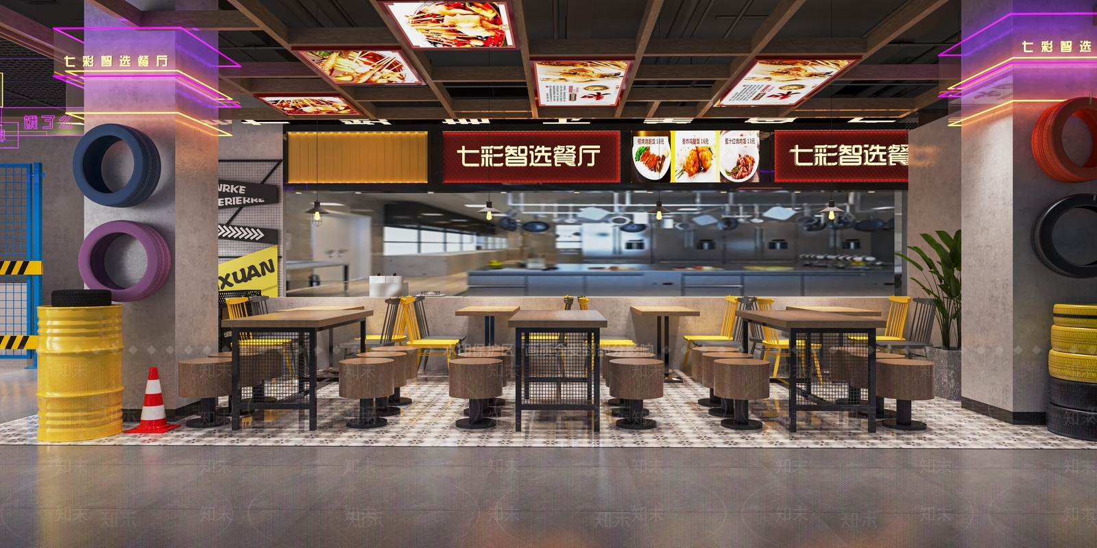 现代快餐店SU模型下载【ID:1120861787】