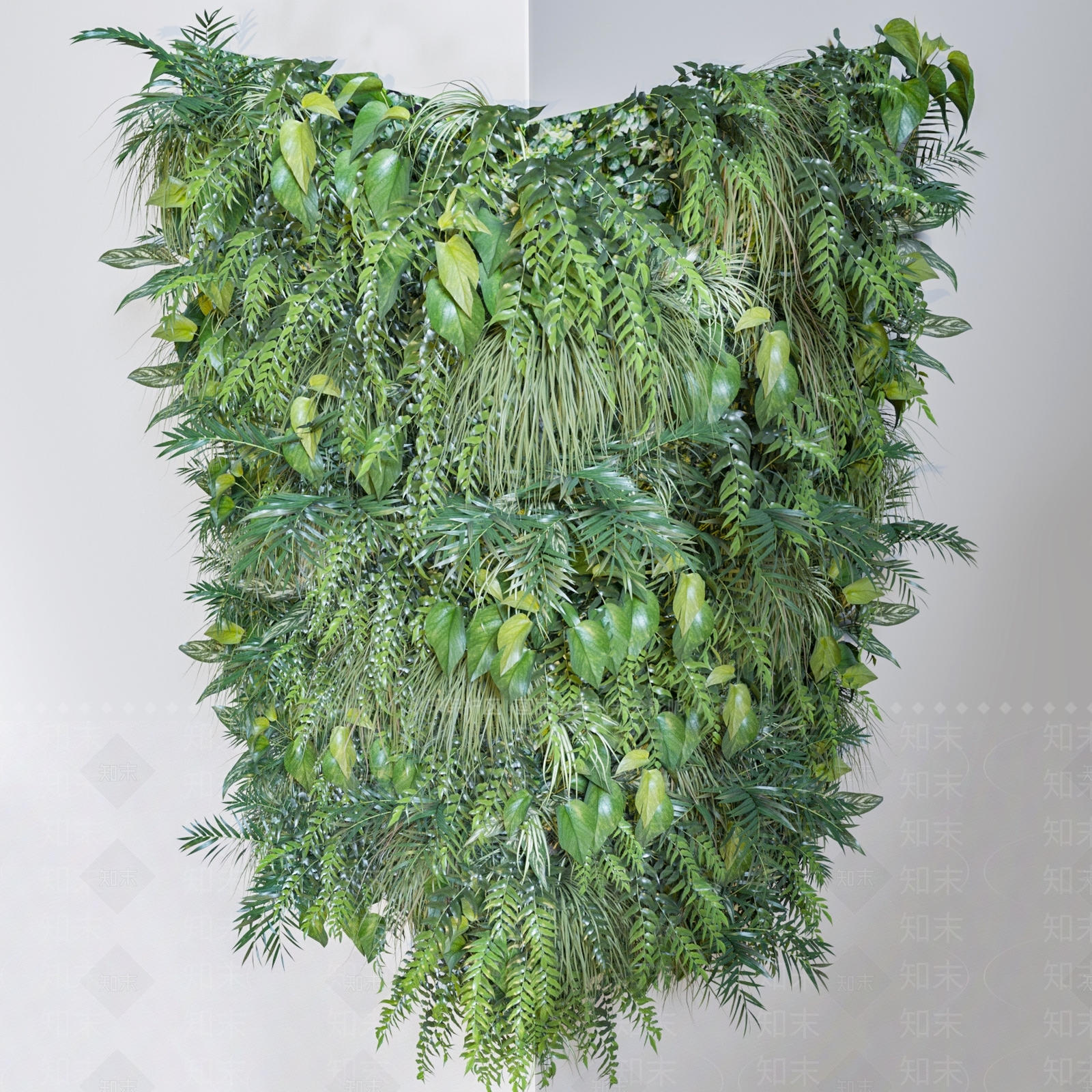 绿植背景墙3D模型下载【ID:1120861901】