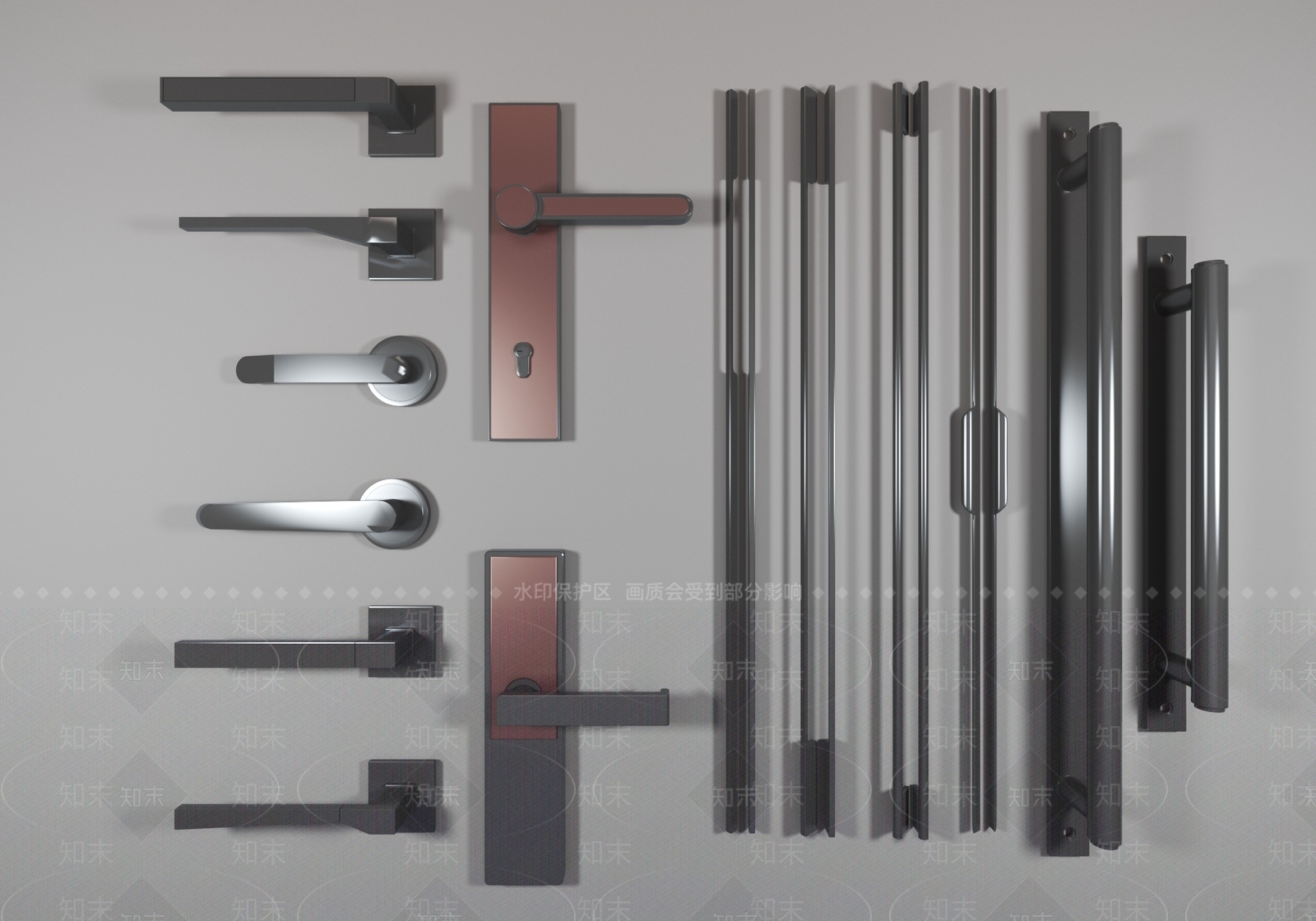 现代门把手3D模型下载【ID:1120862924】