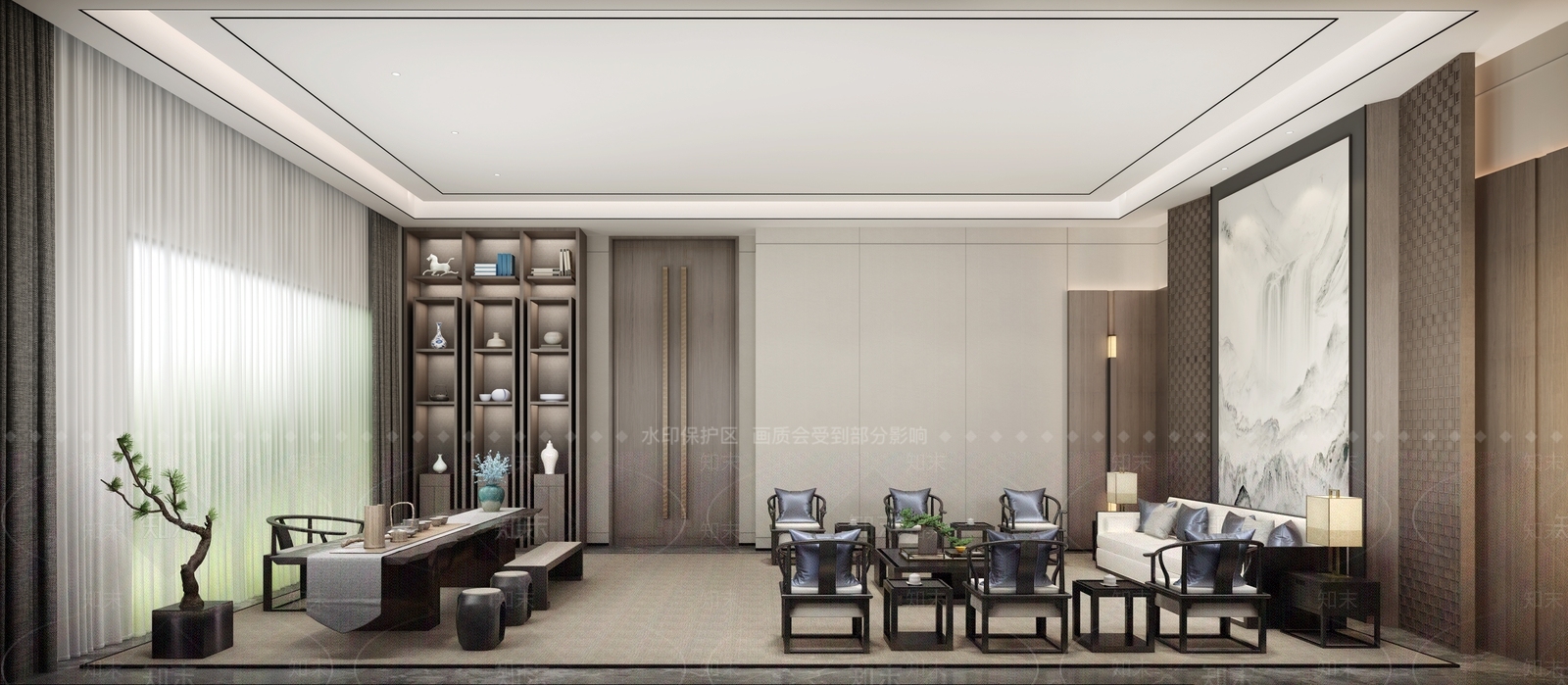 新中式茶室3D模型下载【ID:1120863953】