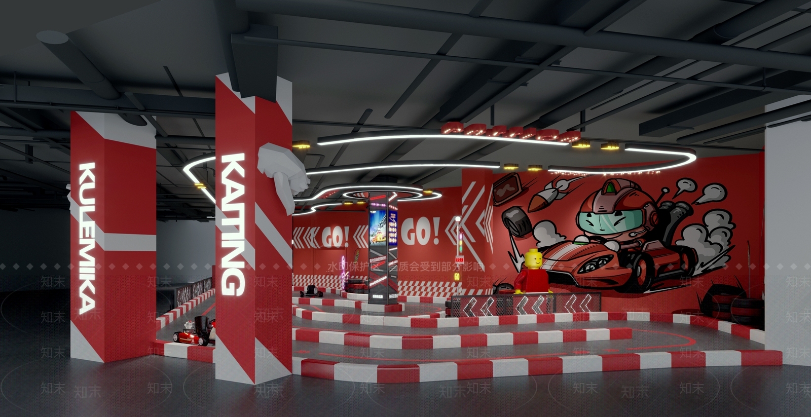 现代儿童卡丁车馆3D模型下载【ID:1120870102】