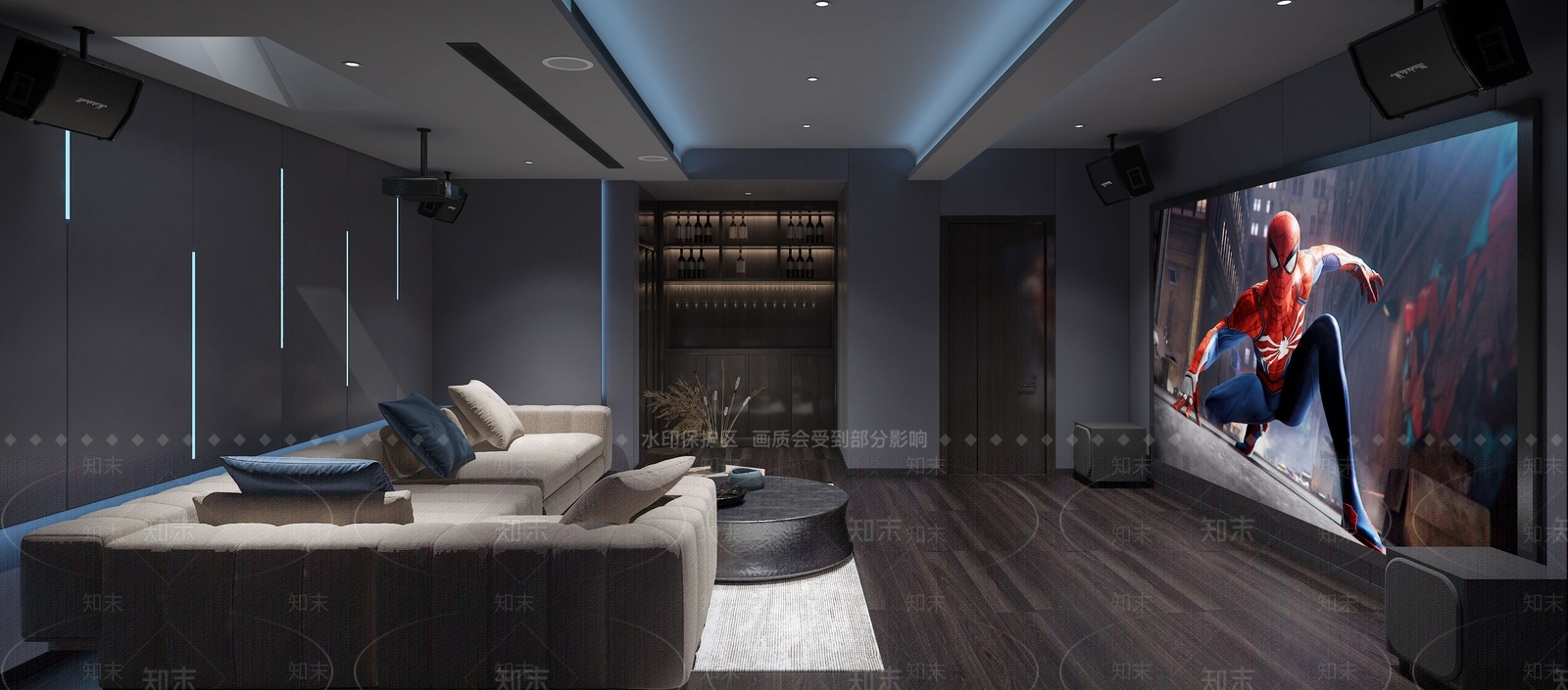 现代家庭影音室3D模型下载【ID:1120875310】