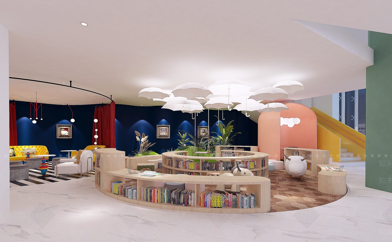 现代培训学校大厅3D模型下载【ID:1120876498】