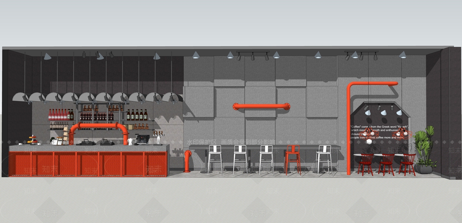 工业酒吧SU模型下载【ID:1120878356】