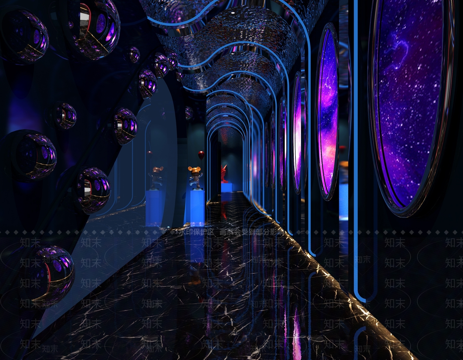现代酒吧KTV过道3D模型下载【ID:1120915940】