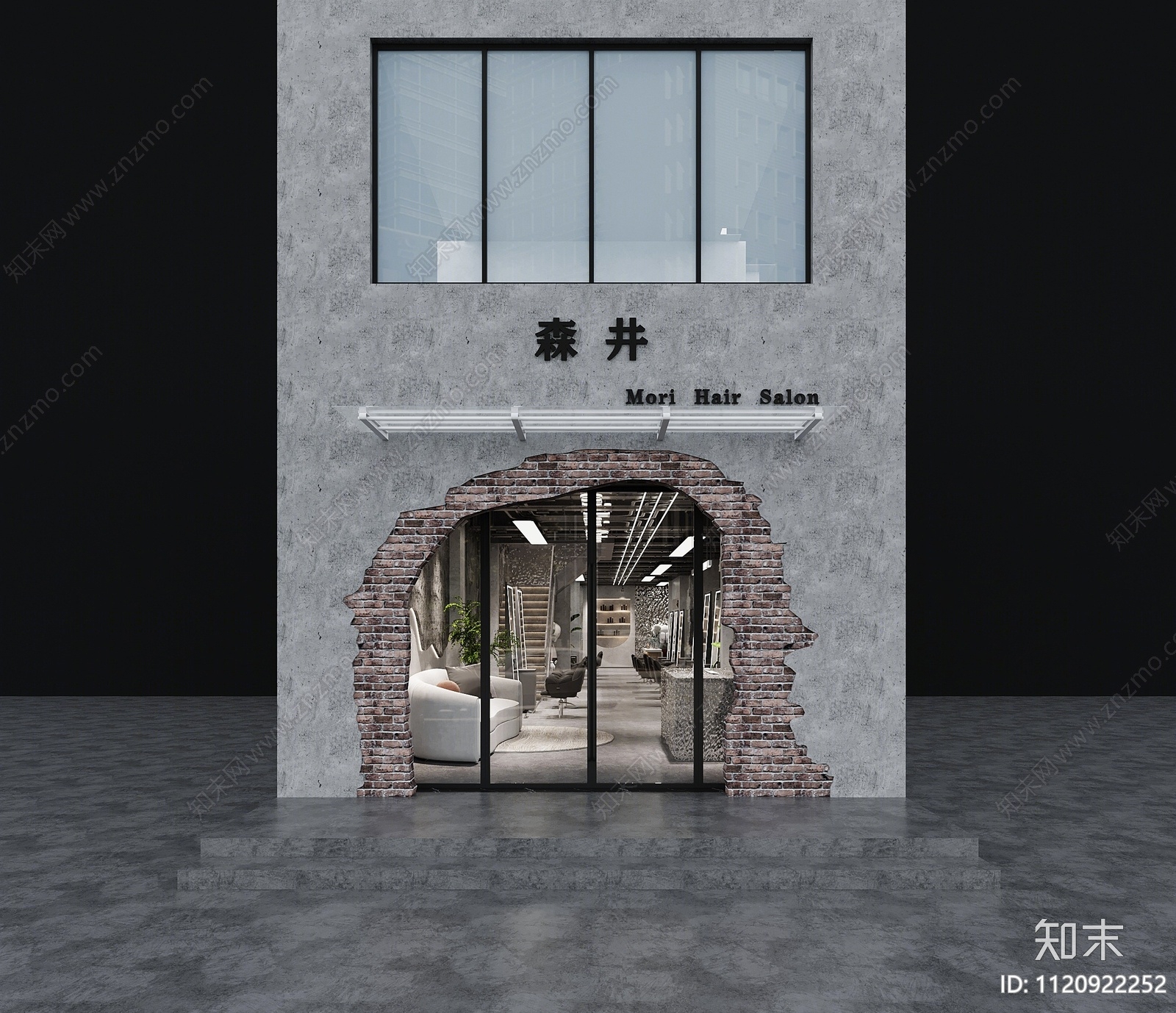 工业风理发店3D模型下载【ID:1120922252】