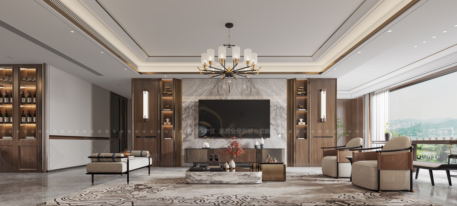 新中式玄关3D模型下载【ID:1221643401】