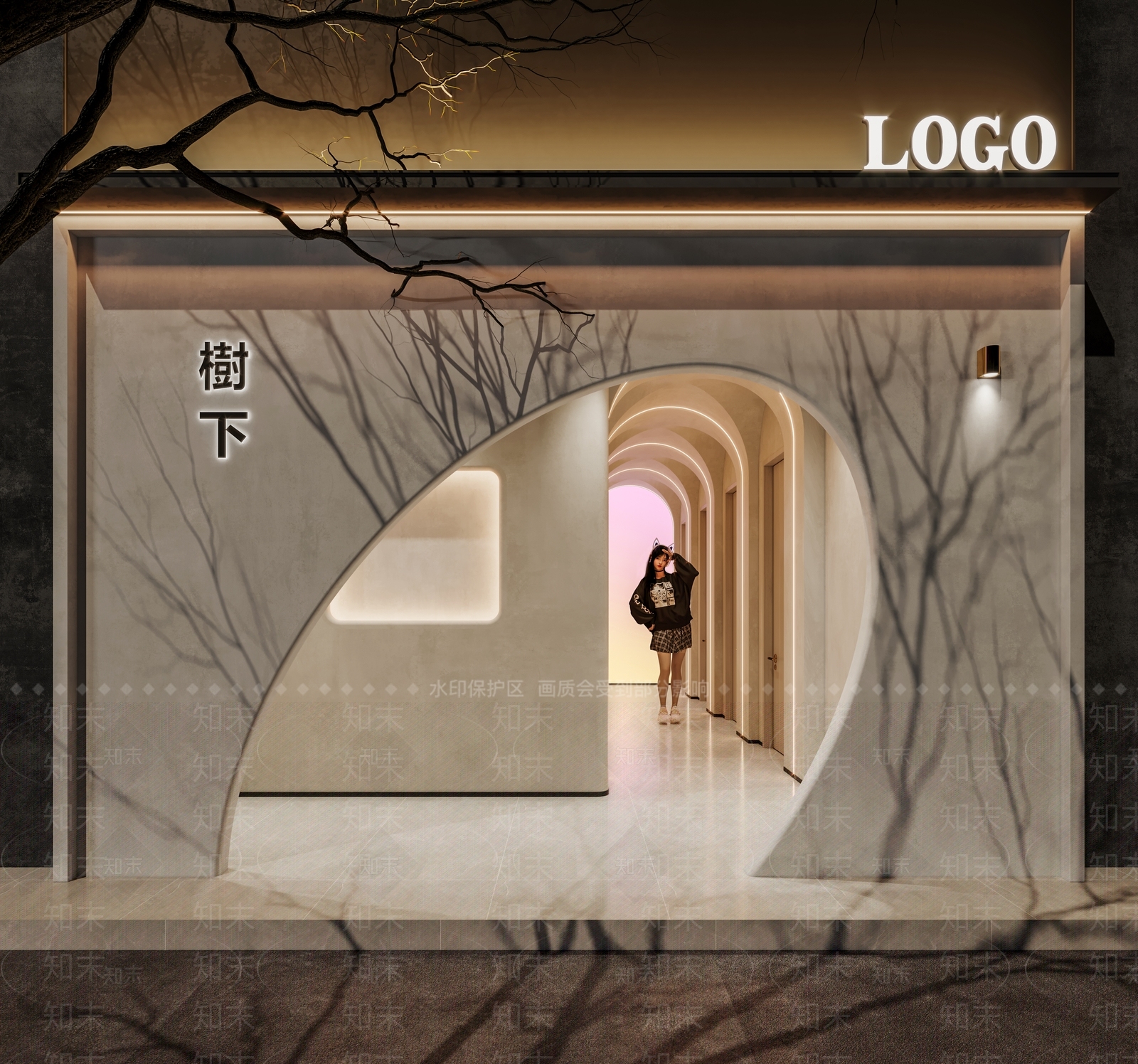 侘寂风门头3D模型下载【ID:1120932977】_知末3d模型网