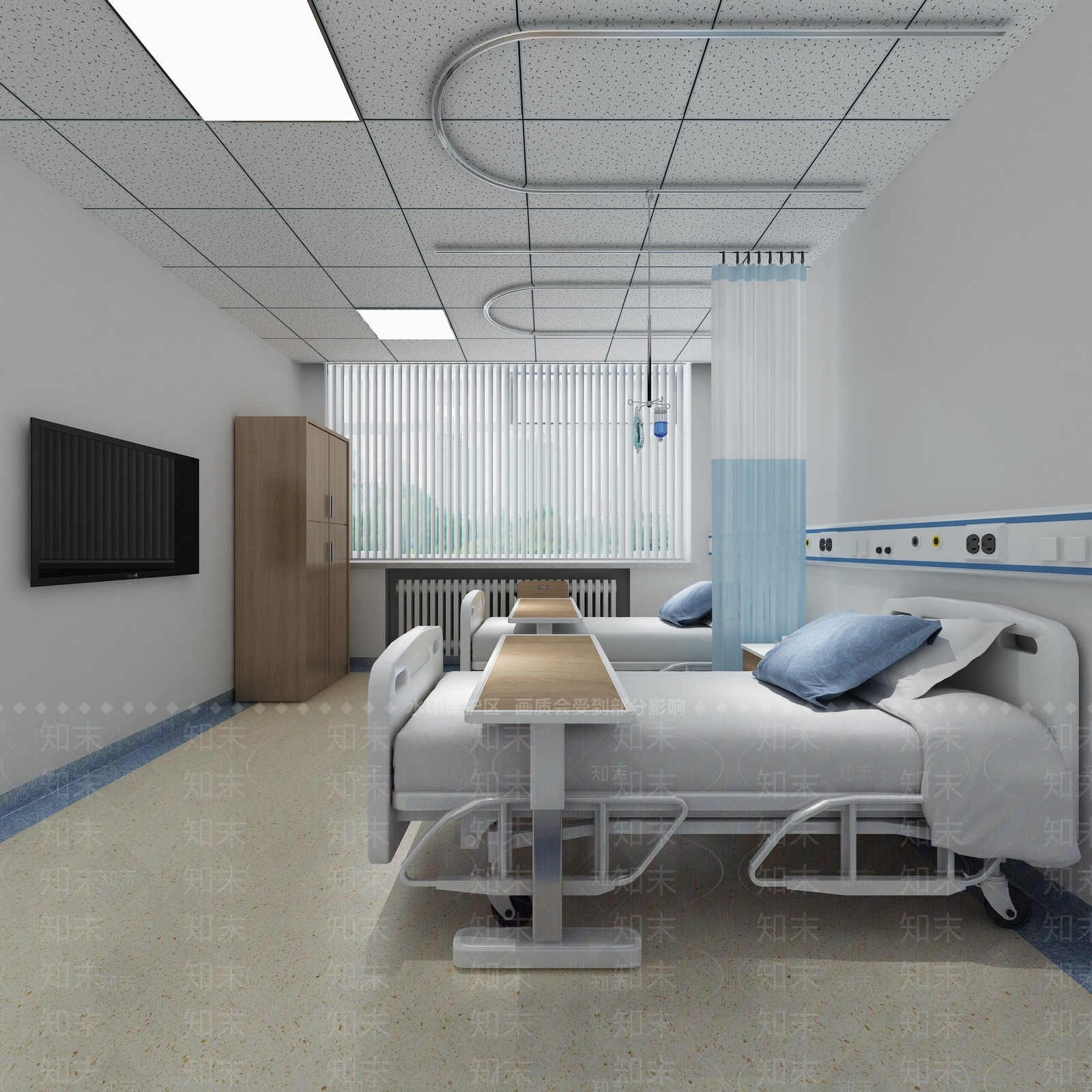 现代医院病房3D模型下载【ID:1120935982】