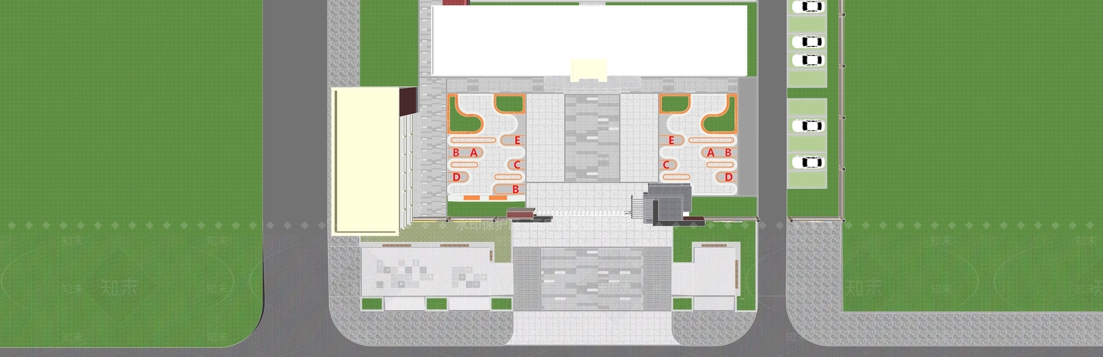 现代中小学校园学校景观改造SU模型下载【ID:1120937137】