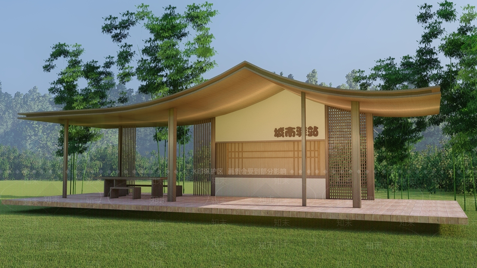 新中式驿站SU模型精品下载_SketchUp模型_知末网