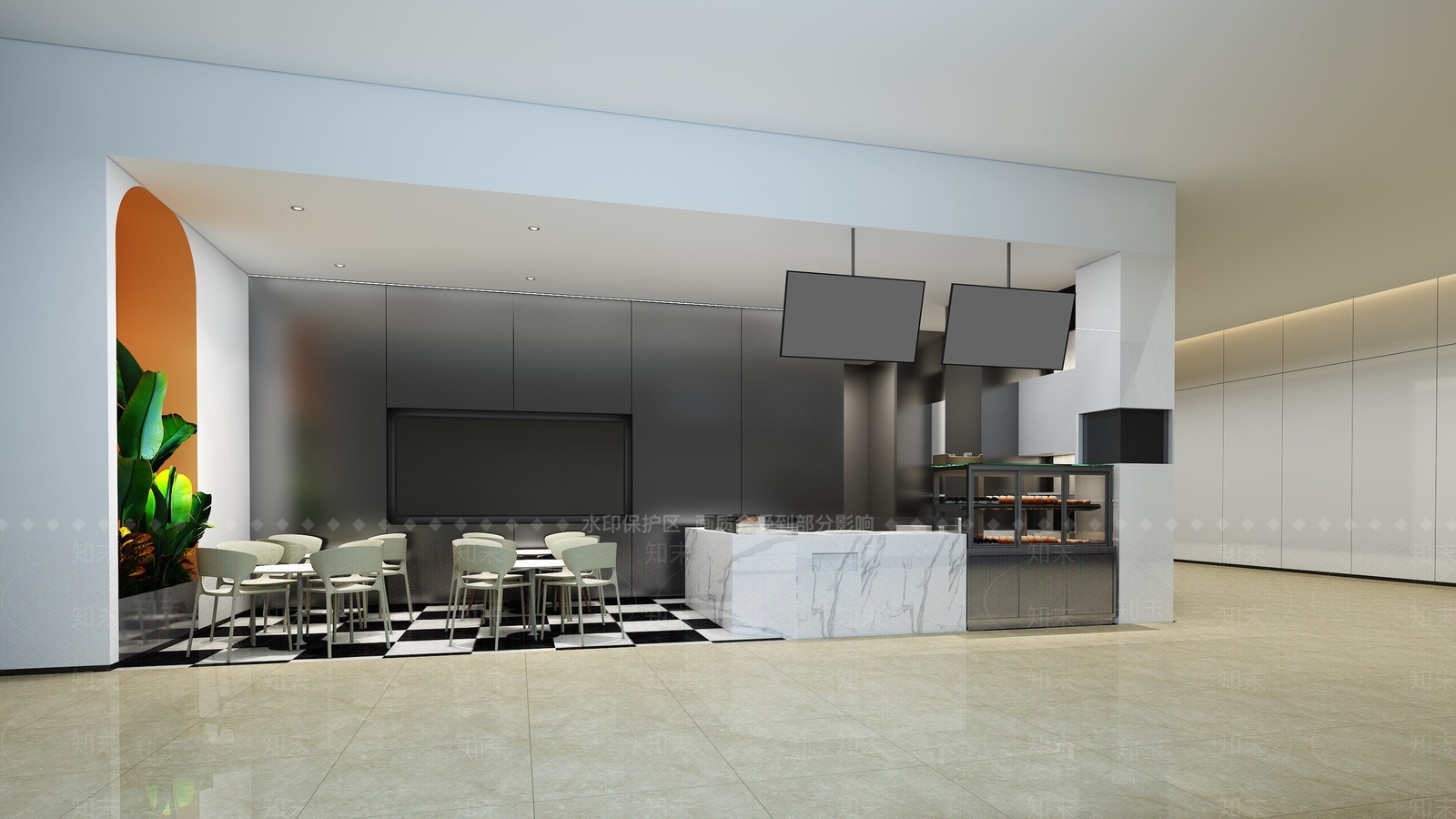 现代商场餐饮奶茶店3D模型下载【ID:1120945485】