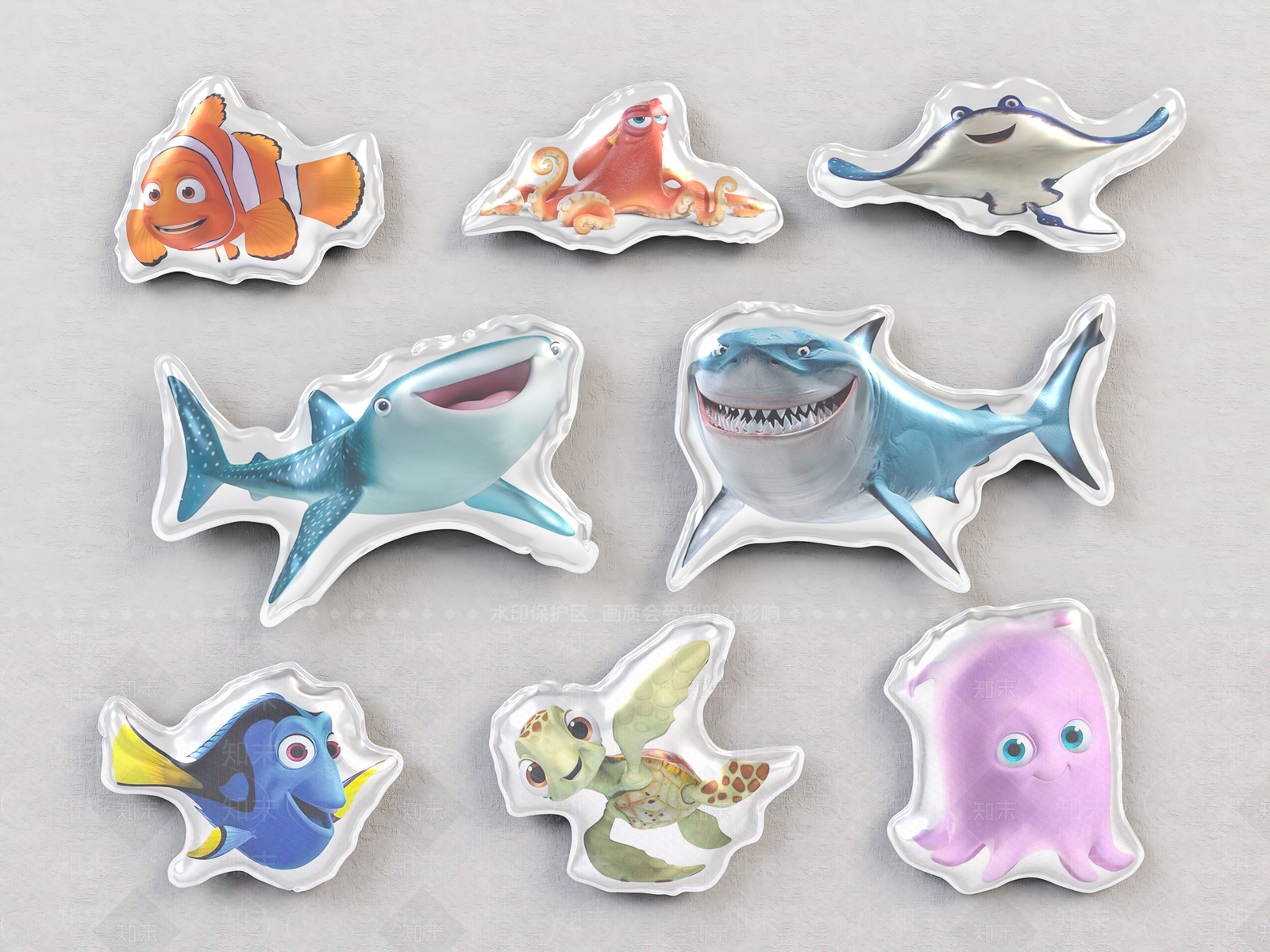 现代潮玩海底总动员装饰气球3D模型下载【ID:1120956182】