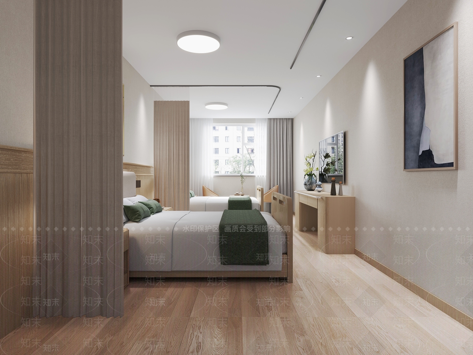新中式医院病房3D模型下载【ID:1120962810】
