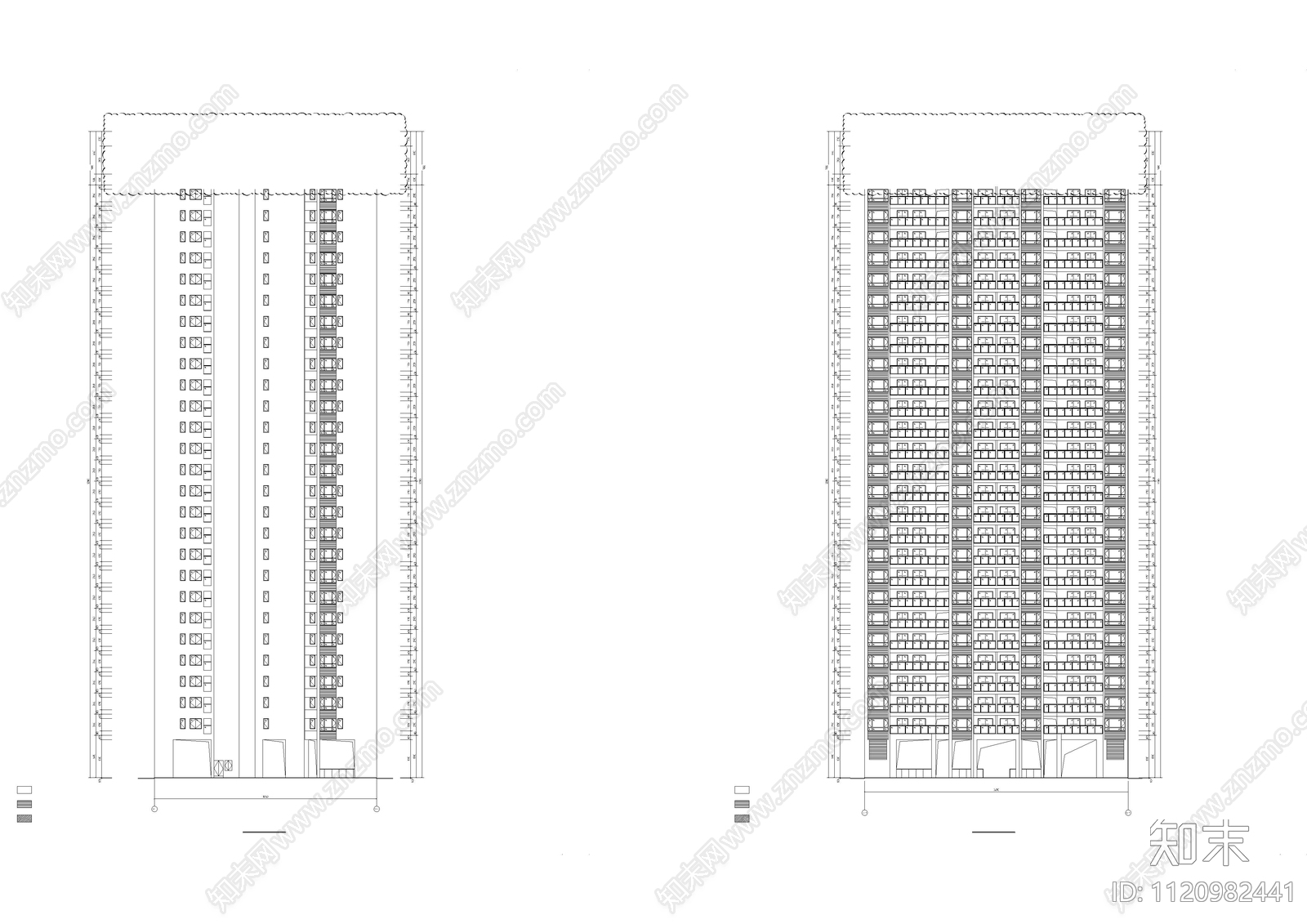 大厦住宅公寓建筑平面及门窗图施工图施工图下载【ID:1120982441】