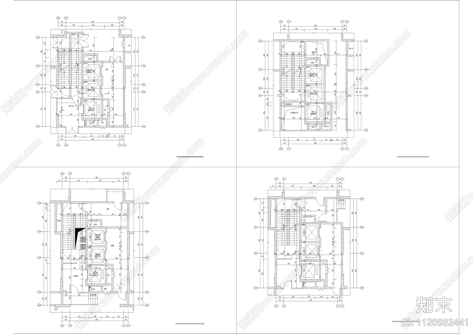 大厦住宅公寓建筑平面及门窗图施工图施工图下载【ID:1120982441】