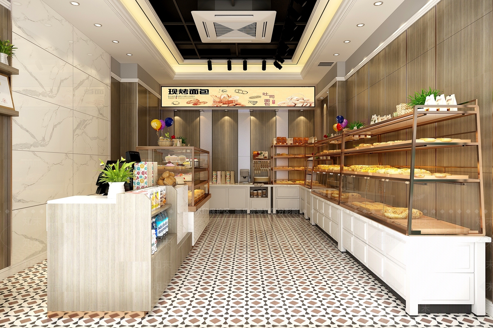 现代面包蛋糕店3D模型下载【ID:1121150709】