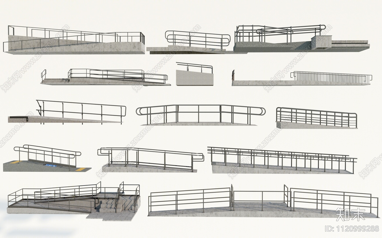 现代无障碍坡道SU模型下载【ID:1120999288】