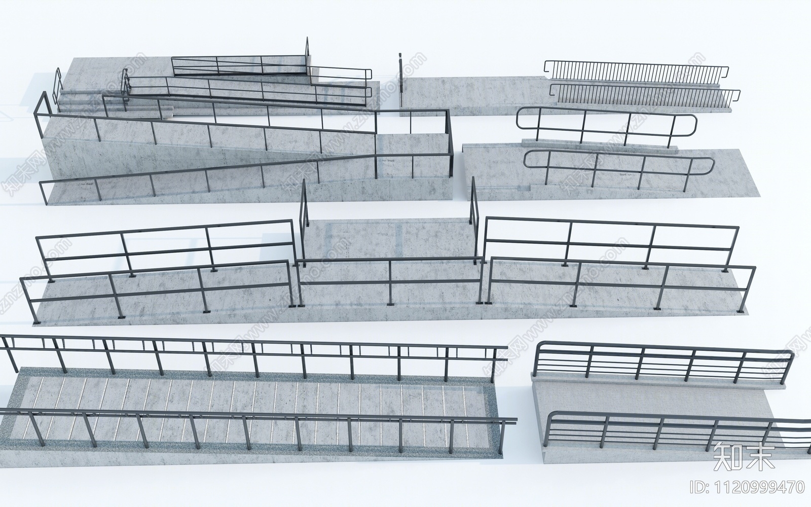 现代无障碍坡道SU模型下载【ID:1120999470】