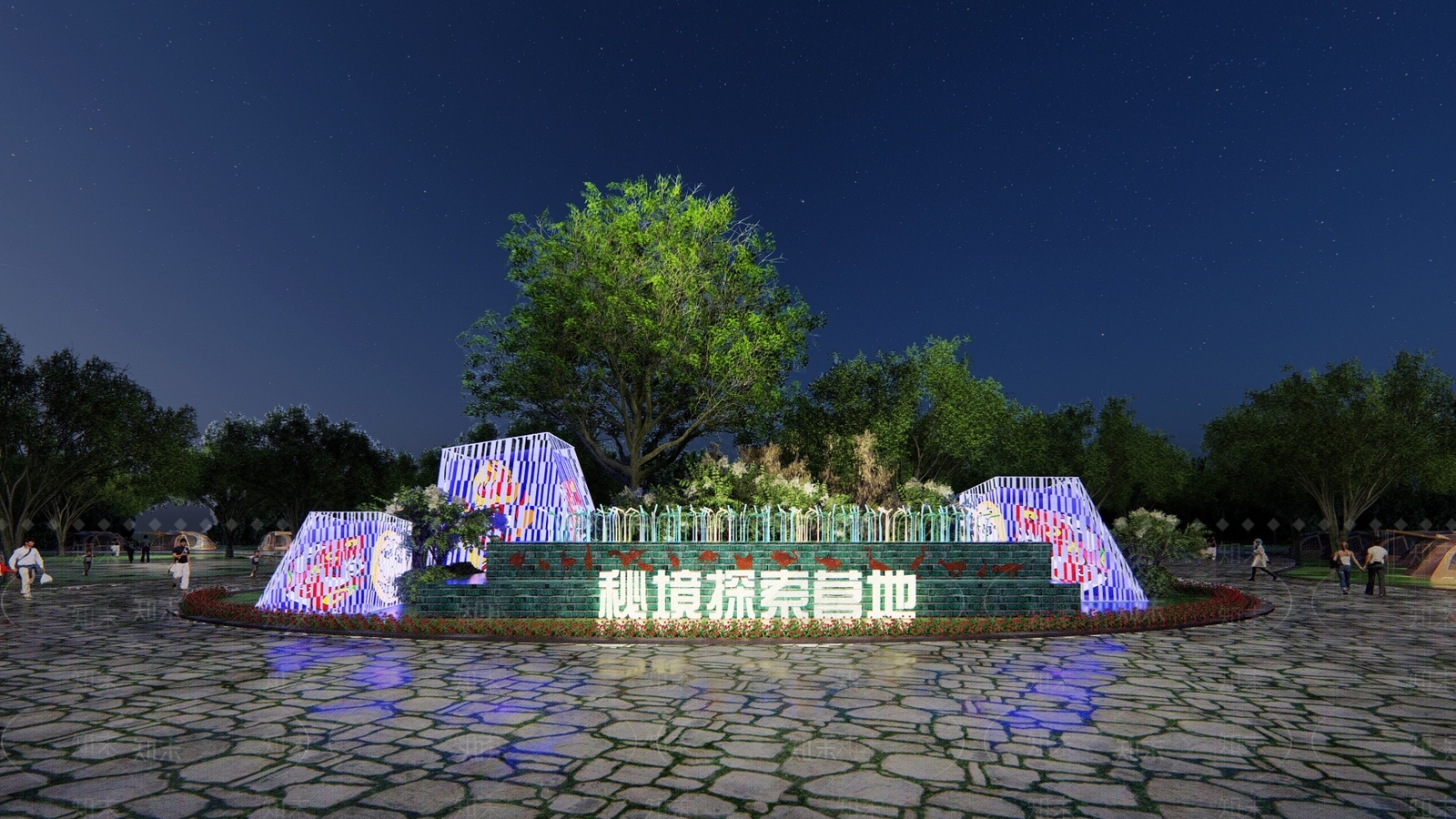 现代营地公园景观SU模型下载【ID:1121006709】