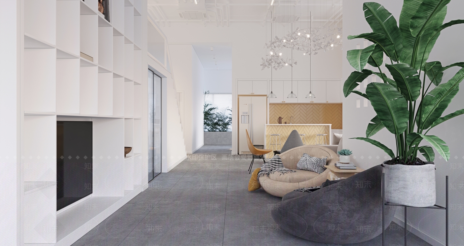 现代办公休息茶水区3D模型下载【ID:1121021724】