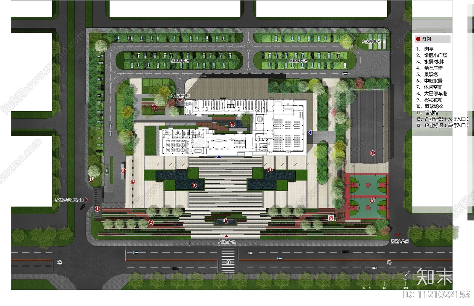 现代风格上市集团办公区景观施工图cad施工图下载【ID:1121022155】