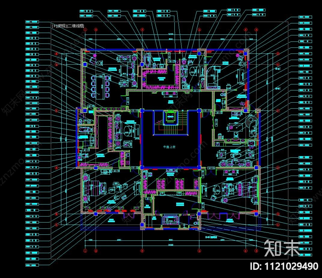 九间堂别墅设计施工图cad施工图下载【ID:1121029490】