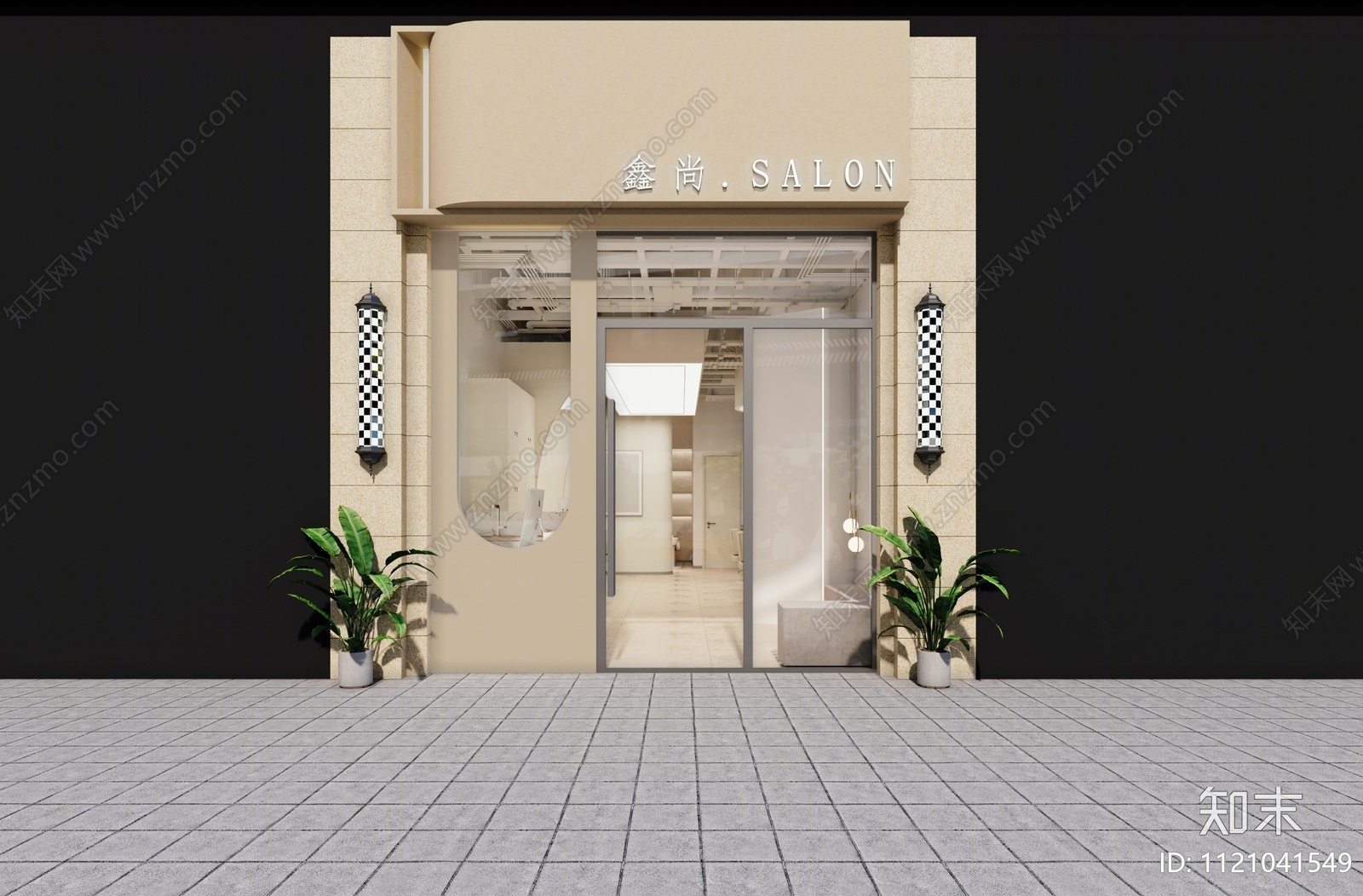 现代美发店3D模型下载【ID:1121041549】