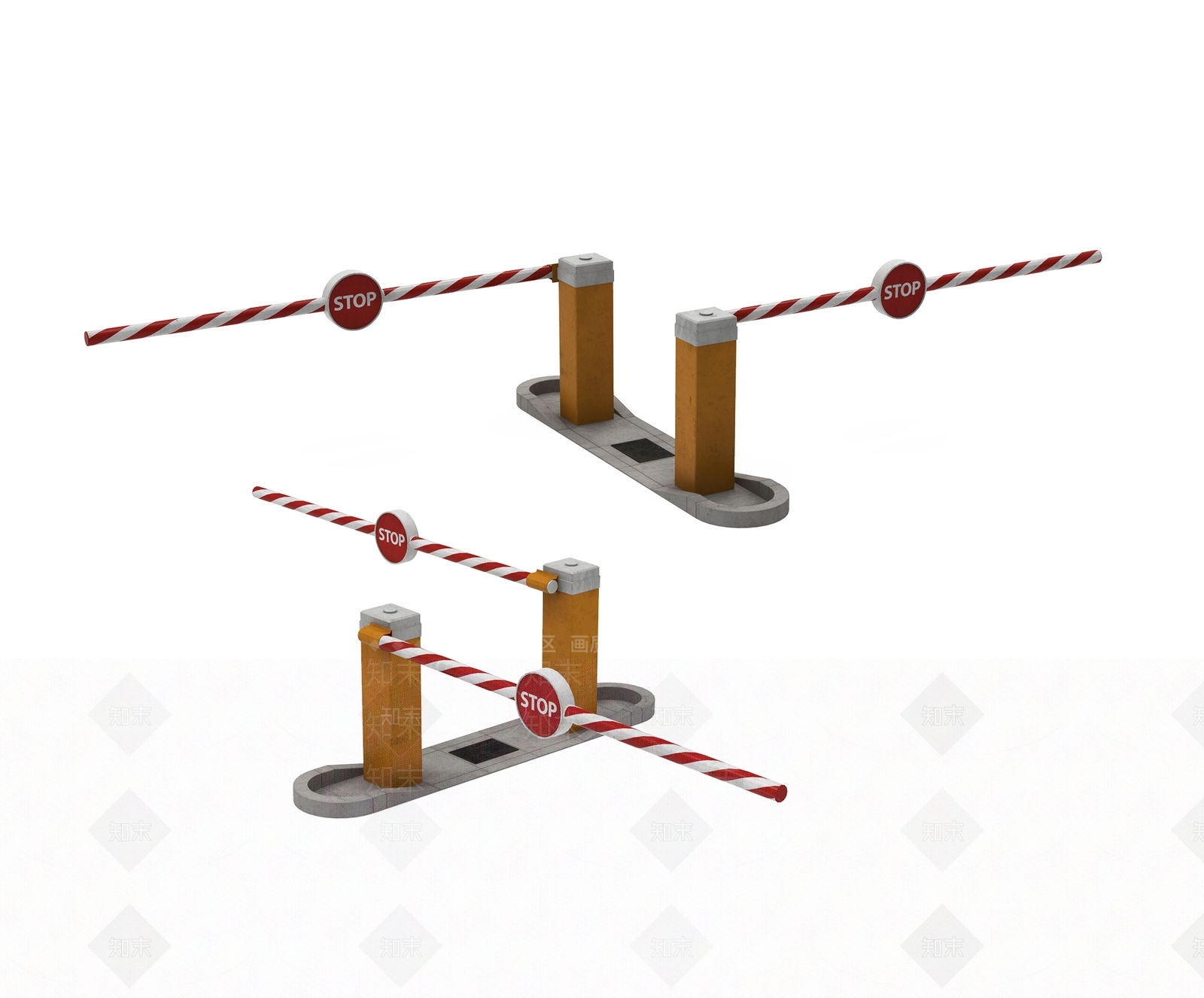 门禁栏杆3D模型下载【ID:1121041943】