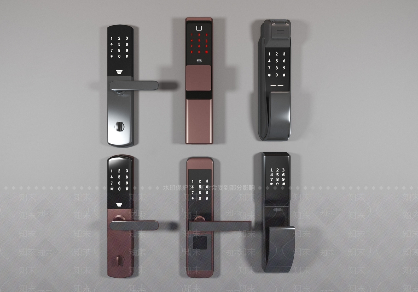 现代智能门锁SU模型下载【ID:1121044136】