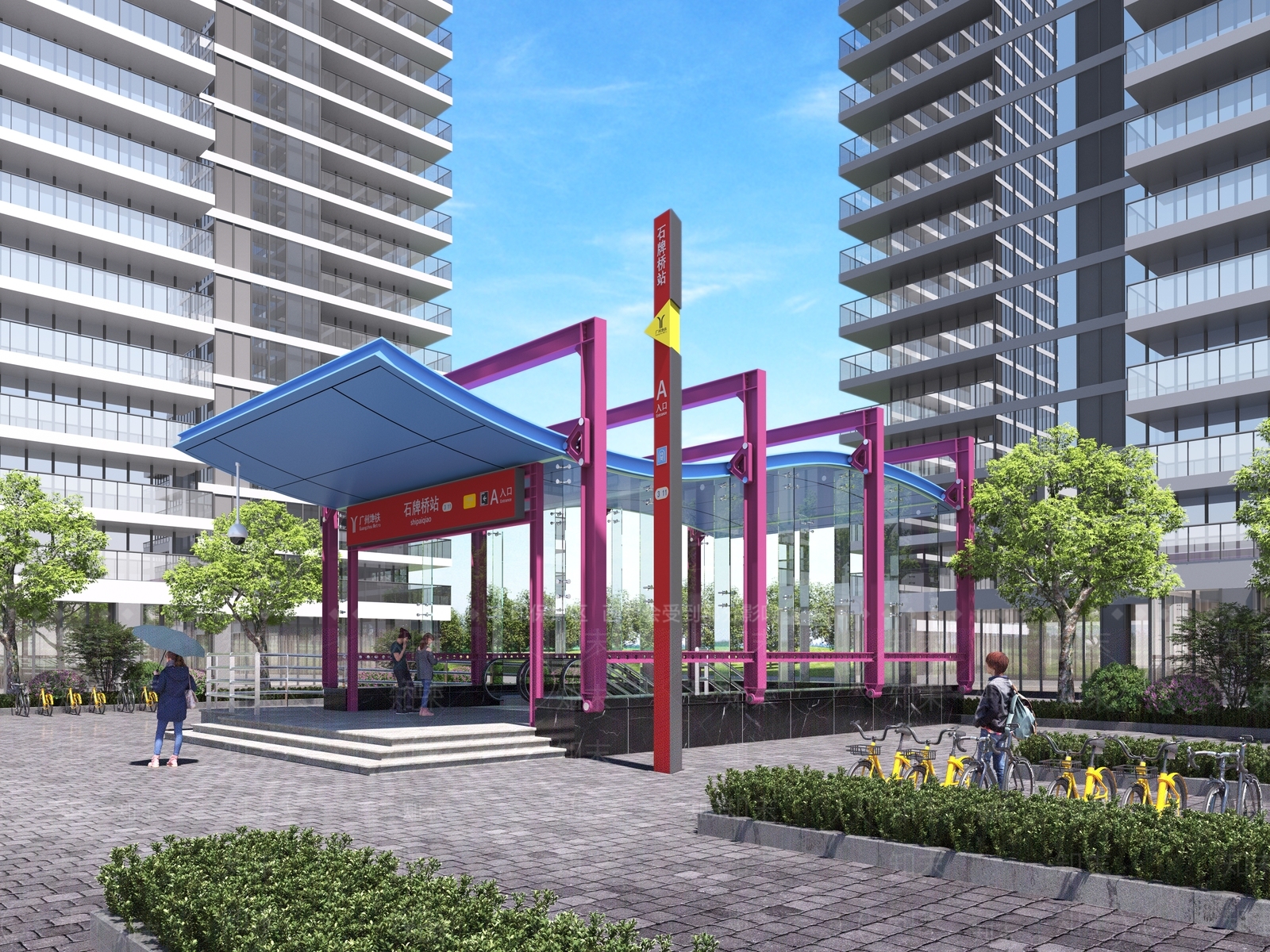 现代地铁出入口3D模型下载【ID:1121053092】