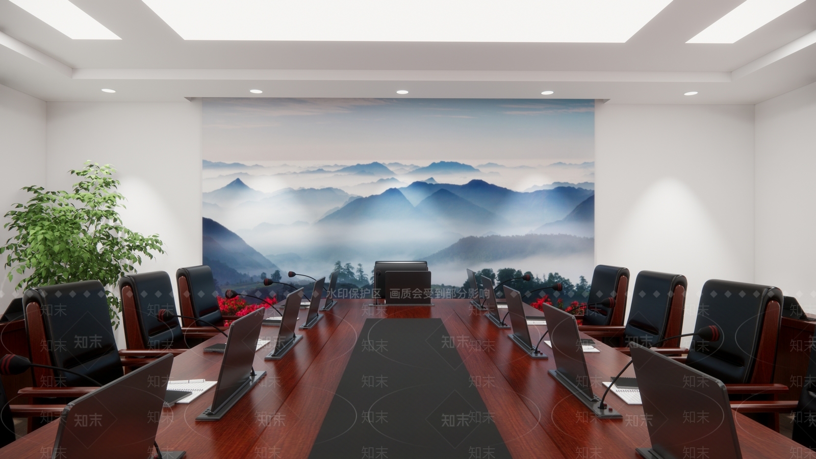 现代会议室SU模型下载【ID:1121115415】