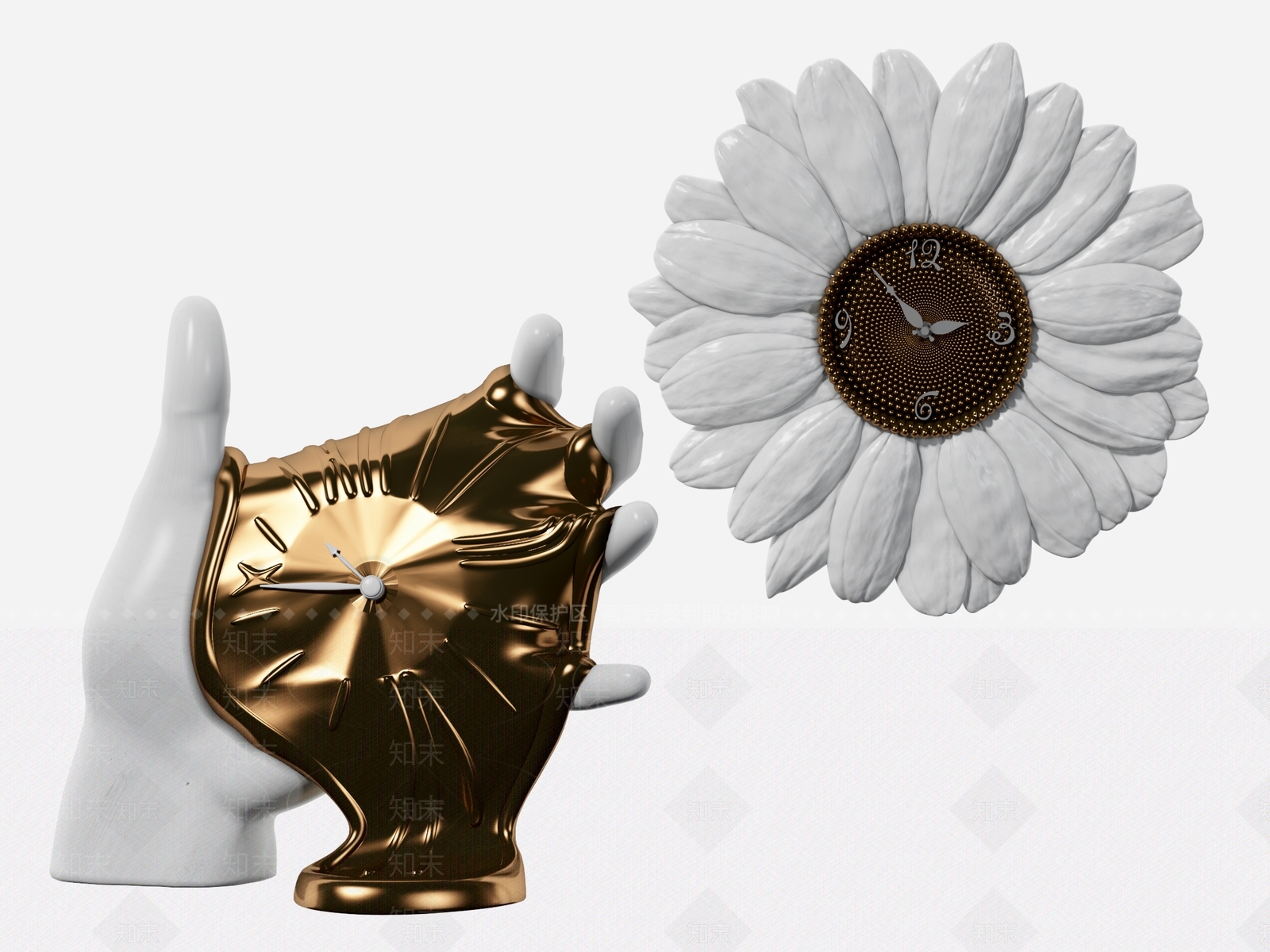 现代艺术挂钟3D模型下载【ID:1121060426】