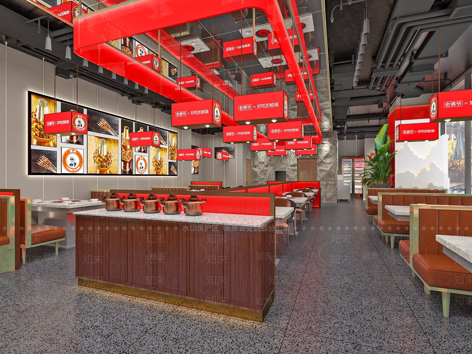 现代火锅店3D模型下载【ID:1121071138】