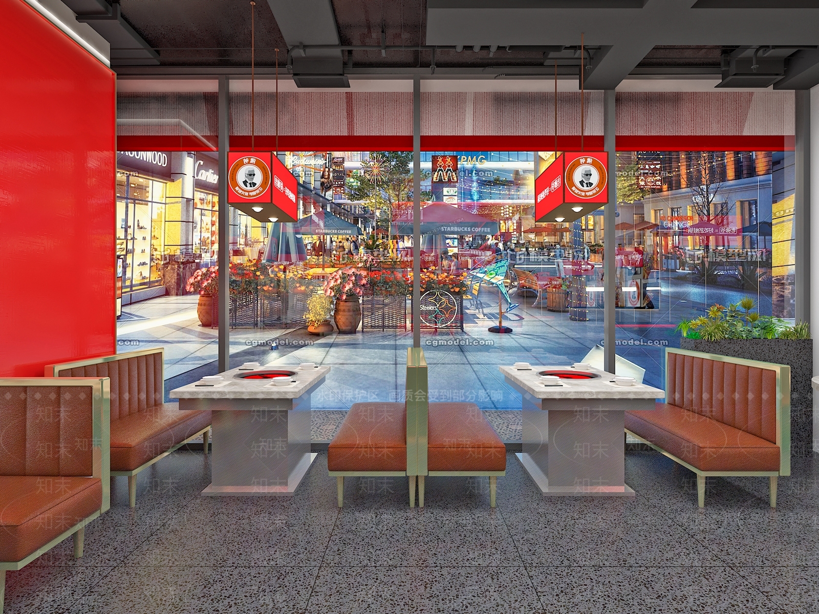 现代火锅店3D模型下载【ID:1121071138】