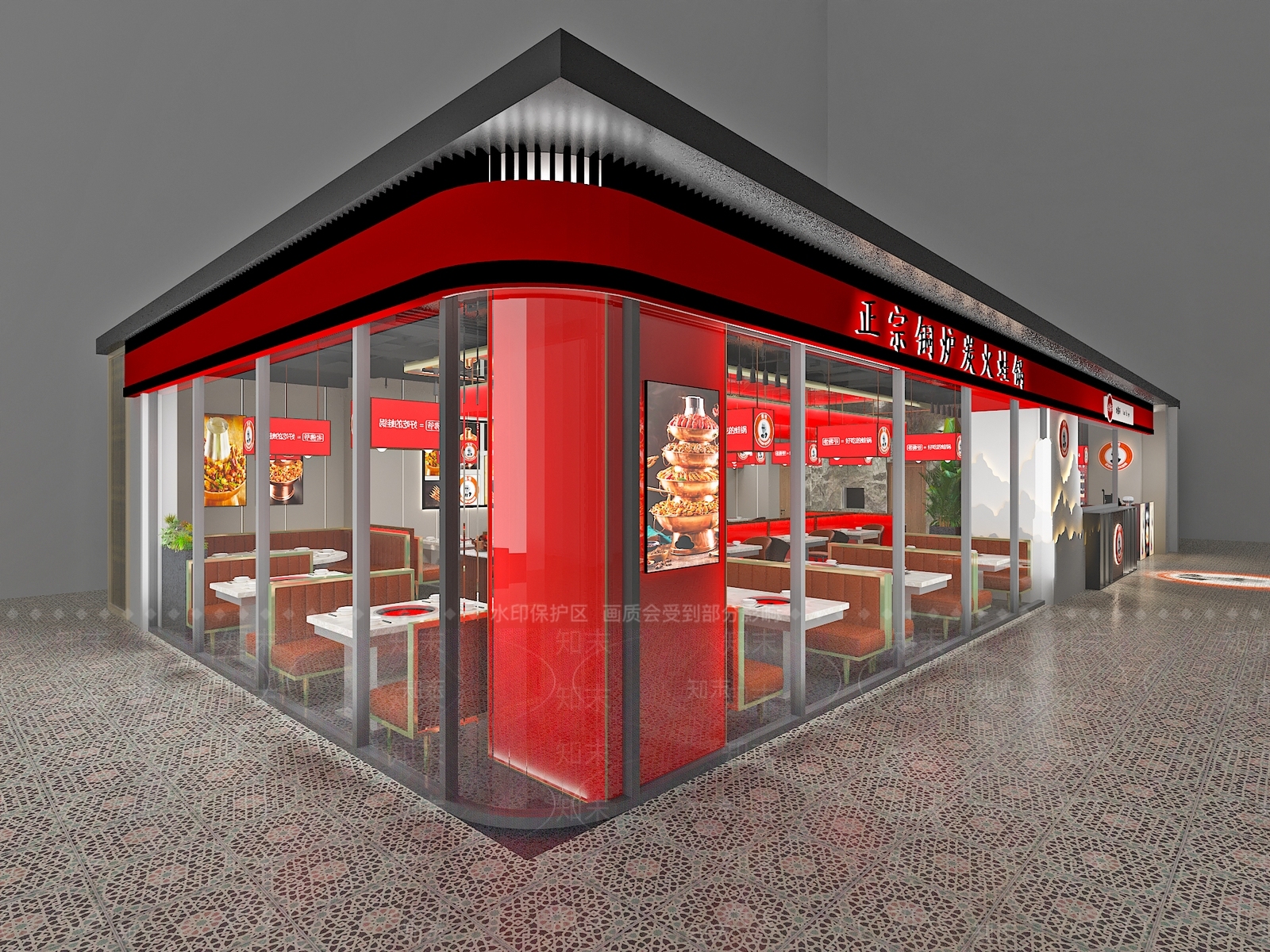 现代火锅店3D模型下载【ID:1121071138】