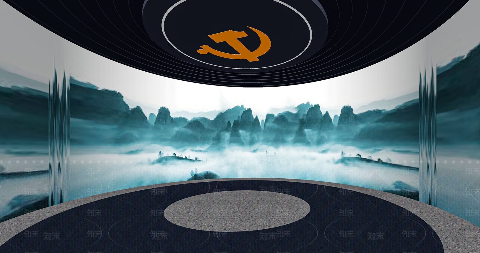 现代党建文化展厅SU模型下载【ID:1121078425】