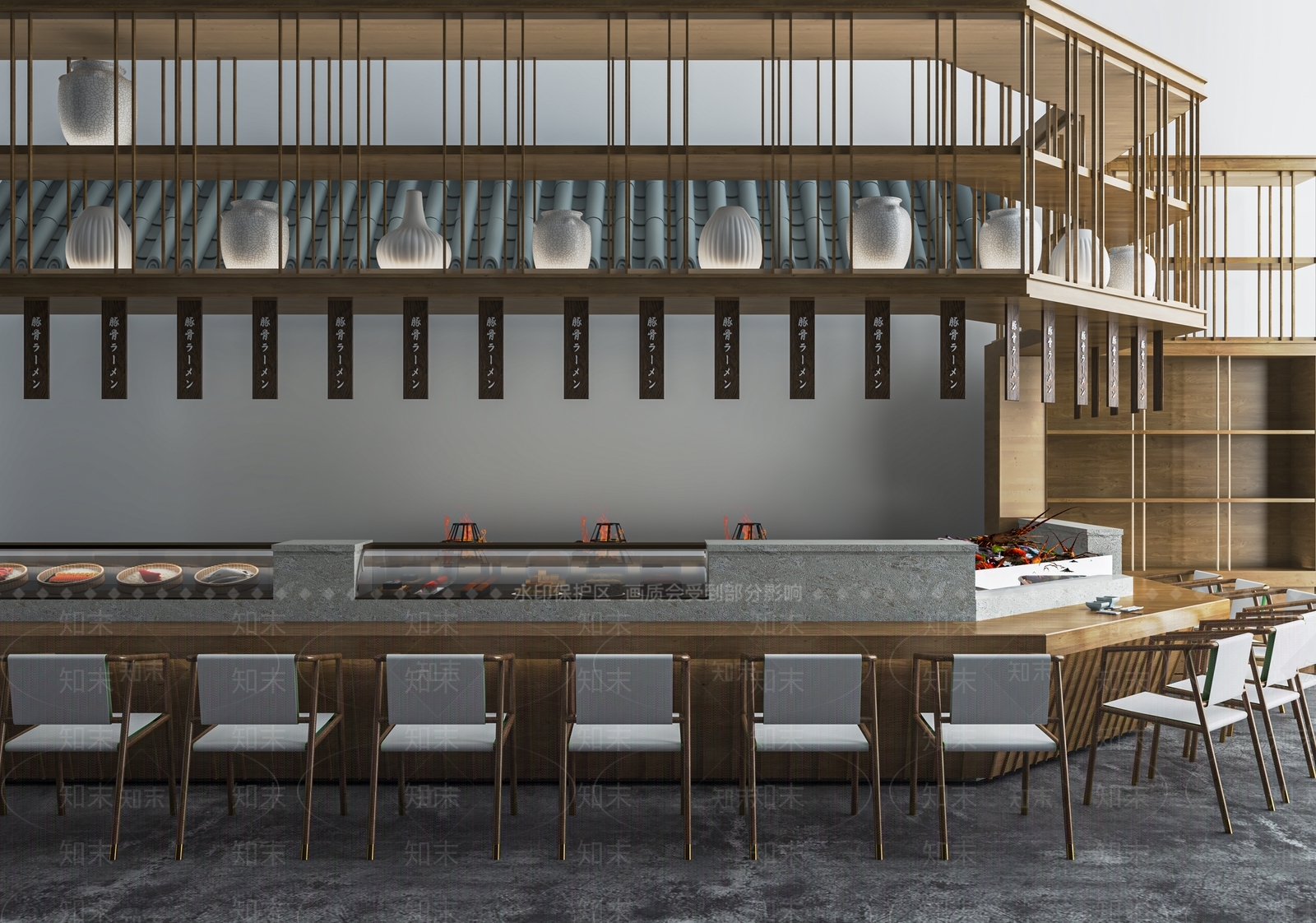 日式料理店SU模型下载【ID:1121078421】