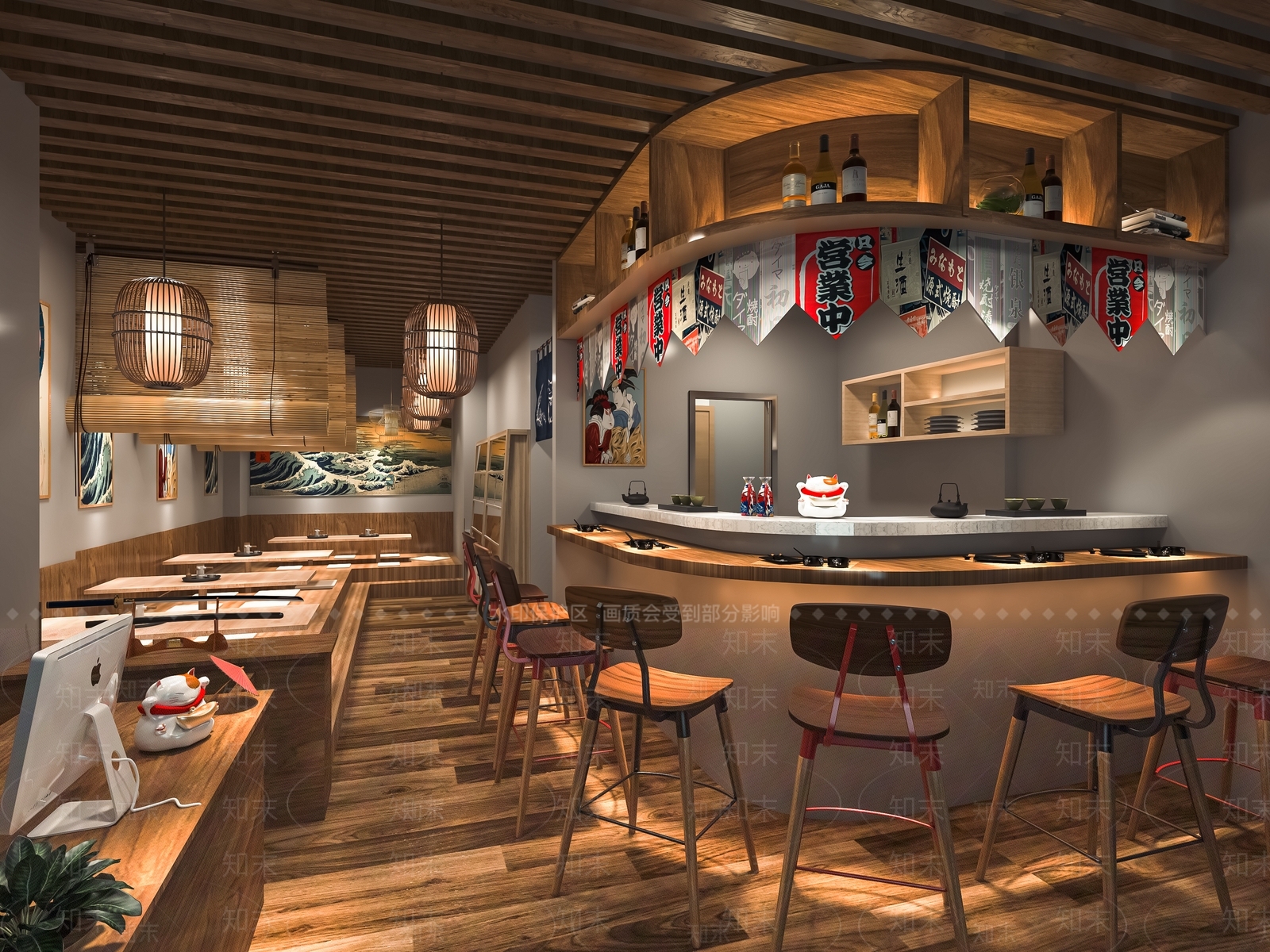 日式料理店SU模型下载【ID:1121078264】