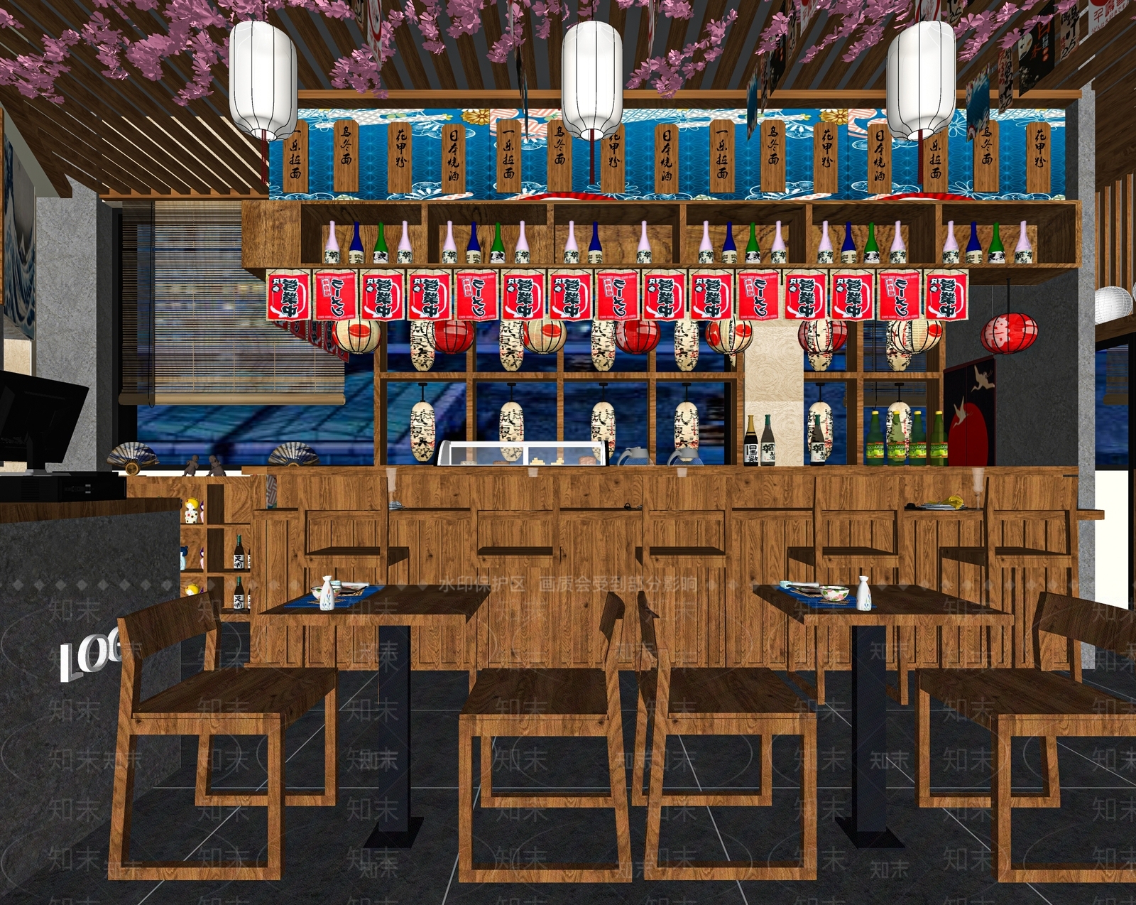日式料理店SU模型下载【ID:1121081318】