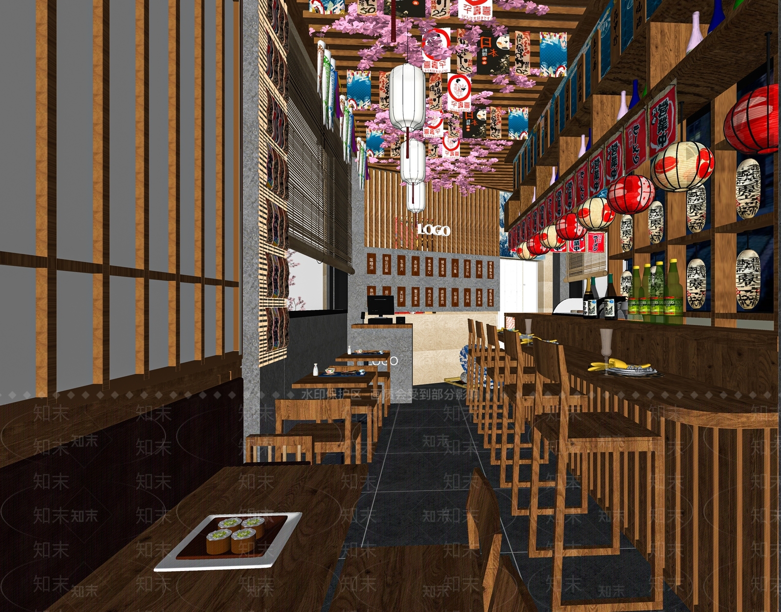 日式料理店SU模型下载【ID:1121081318】